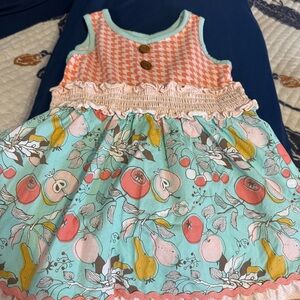 Vibrant Kids Dress with Fruit Print